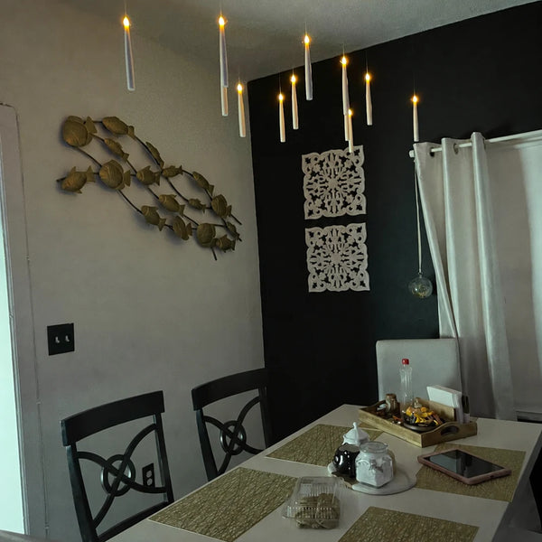 Velas flutuantes LED sem chama com controle em varinha