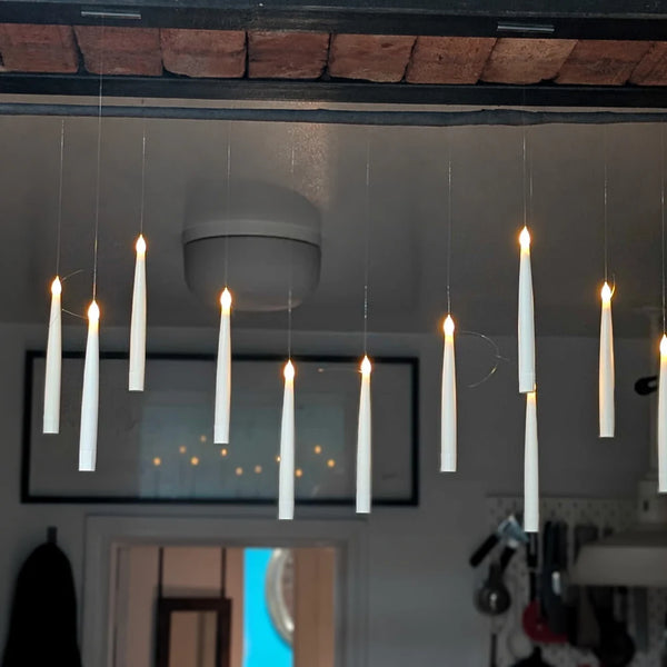 Velas flutuantes LED sem chama com controle em varinha