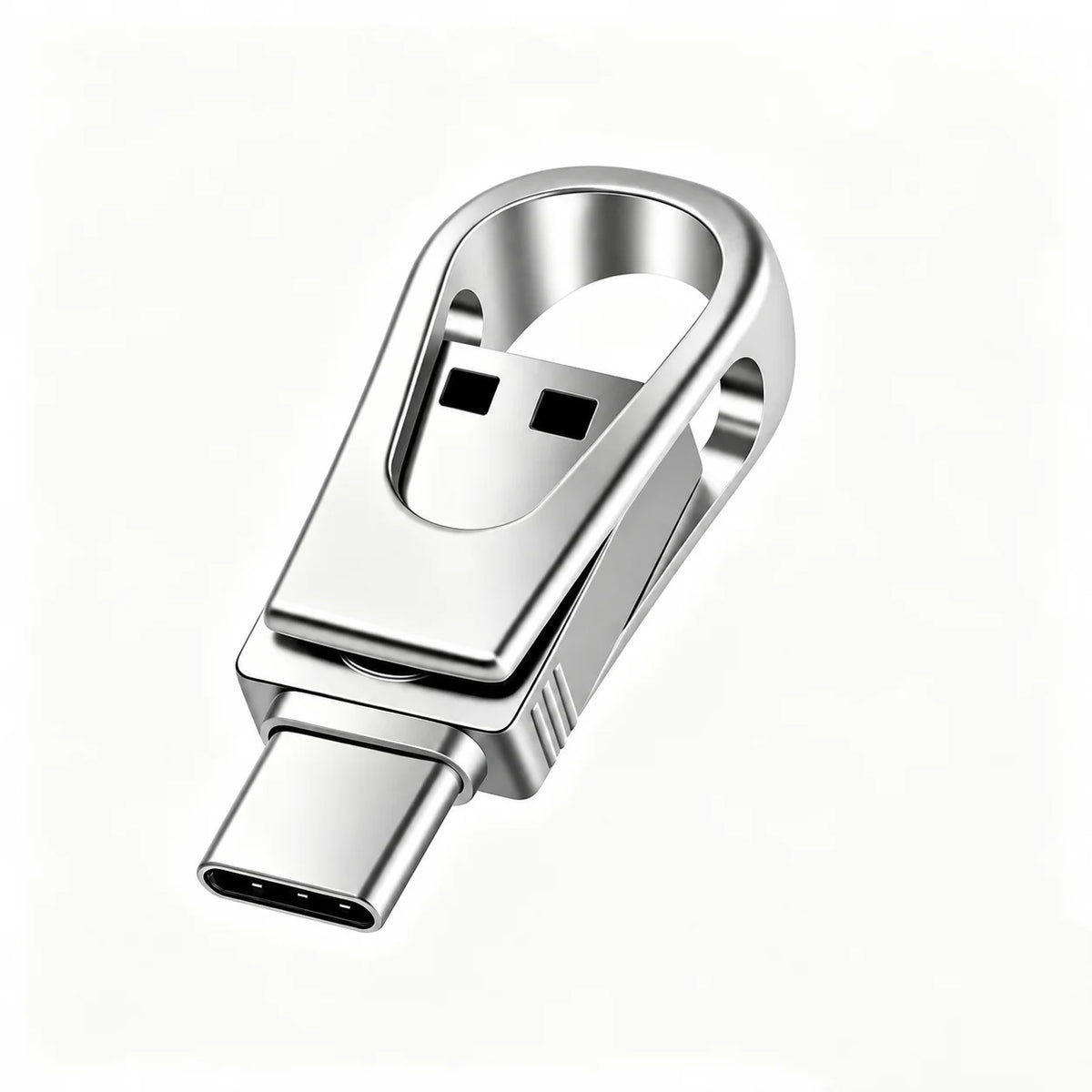 Pendrive 3 em 1 USB e Type-C com adaptador Lightning