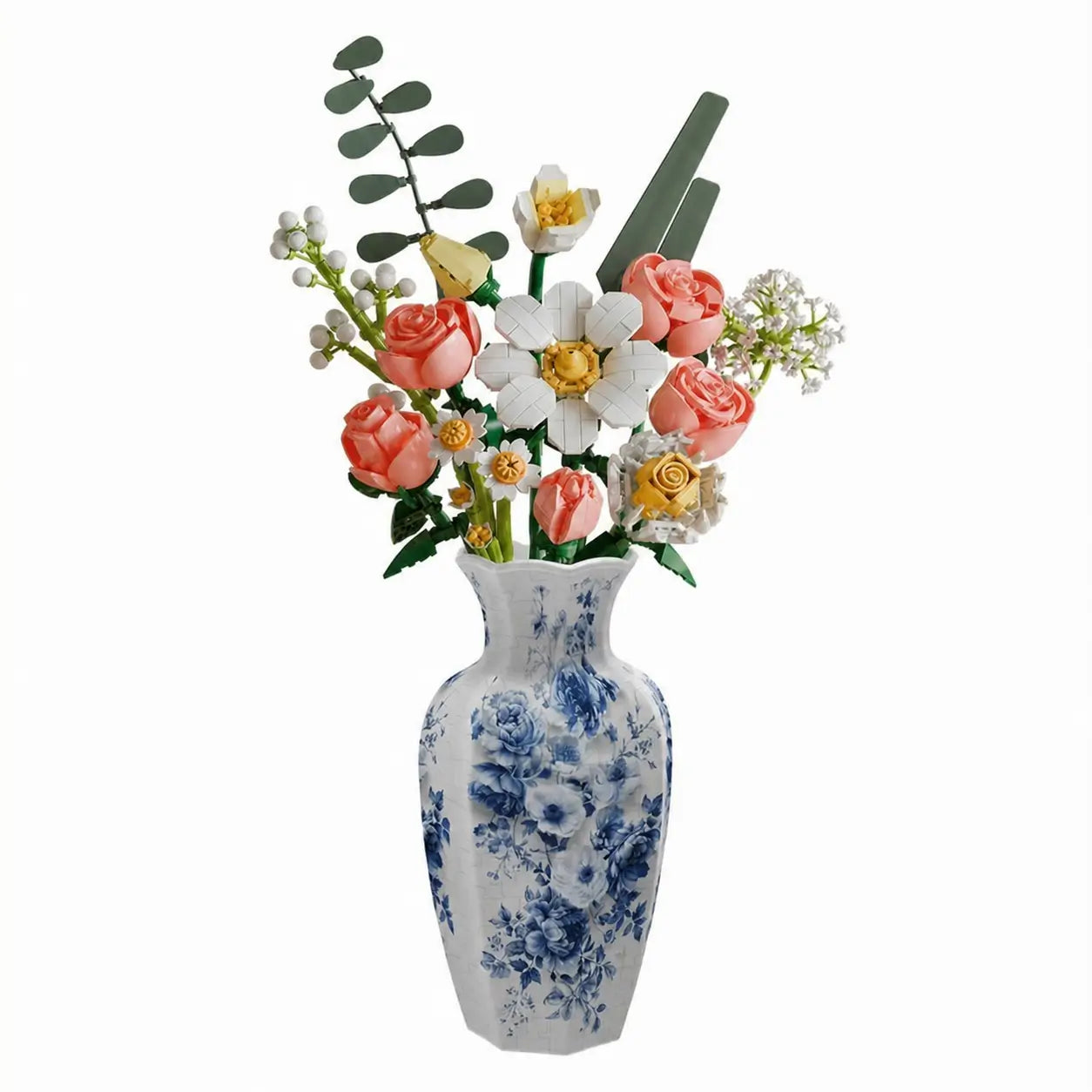 Vaso quebra-cabeça 3D com 160 peças e copo removível para flores, decoração de mesa e presente criativo adulto para momentos em família
