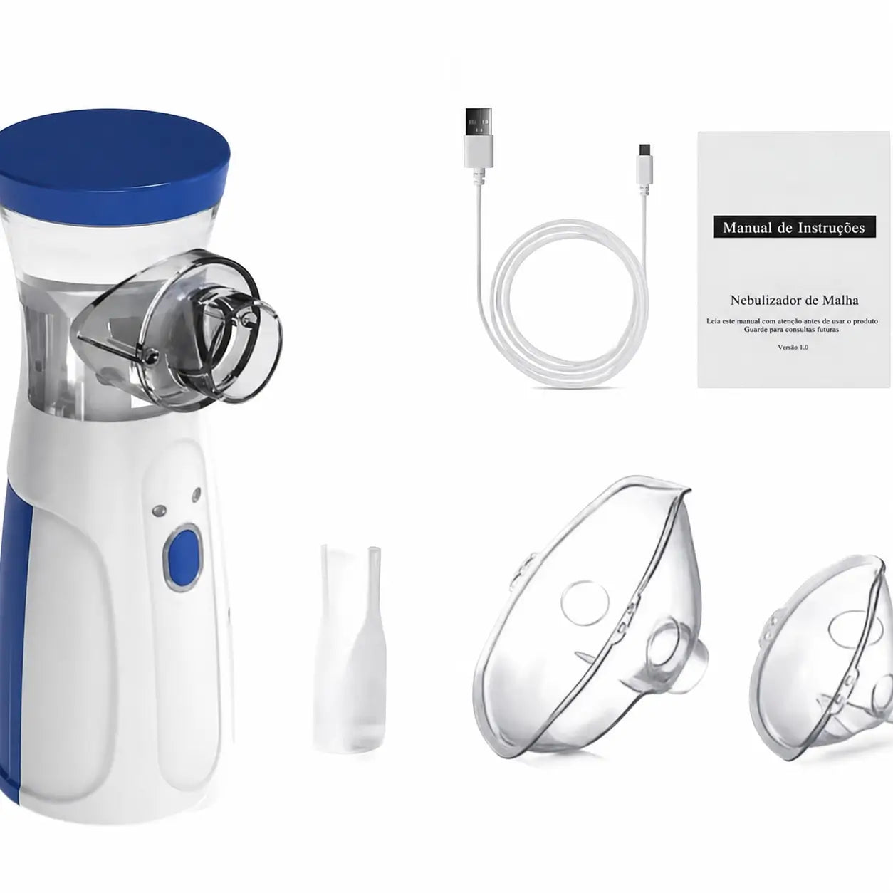 Nebulizador ultrassônico portátil recarregável com 2 modos de névoa fina, silencioso e leve para adultos e crianças em casa ou viagens
