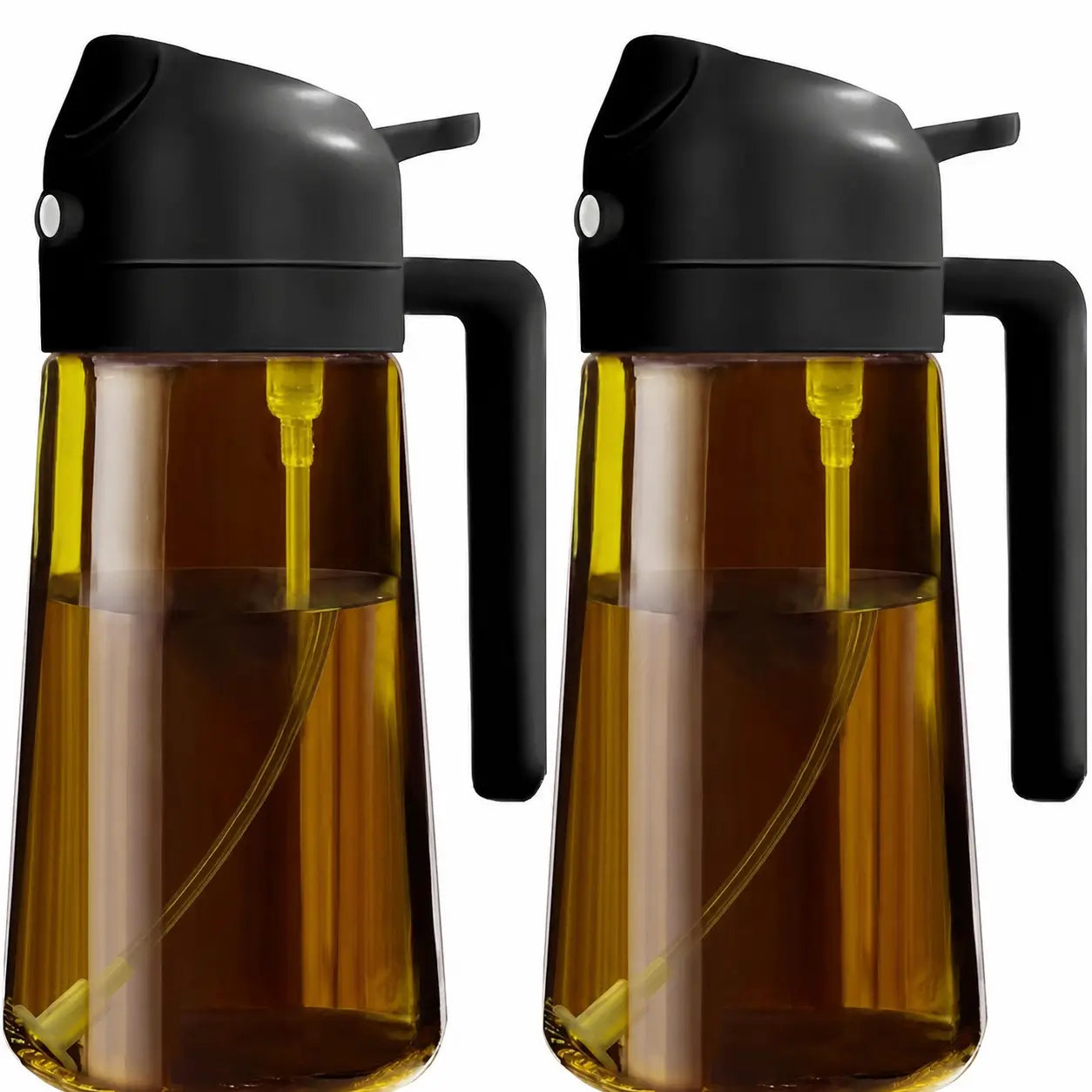 Kit com 2 dosadores borrifadores de óleo em vidro BPA-free 470 ml para cozinhar com mais controle e menos bagunça na rotina diária