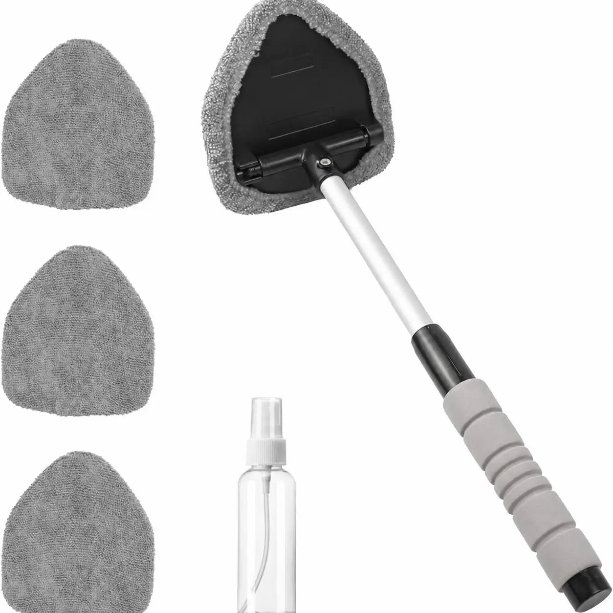 Rodo limpador de para-brisa em microfibra reutilizável com cabo de alumínio para carros, SUVs, caminhões e motorhomes, limpeza interna e externa
