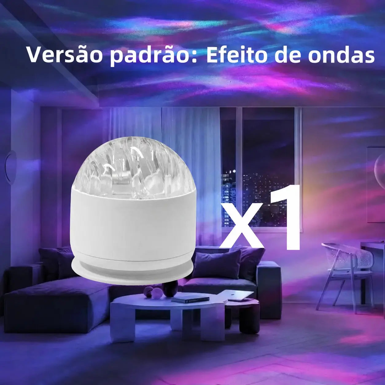 Projetor de luz oceano e aurora com 16 cores LED e controle remoto para quarto, festas e ambientes relaxantes à noite