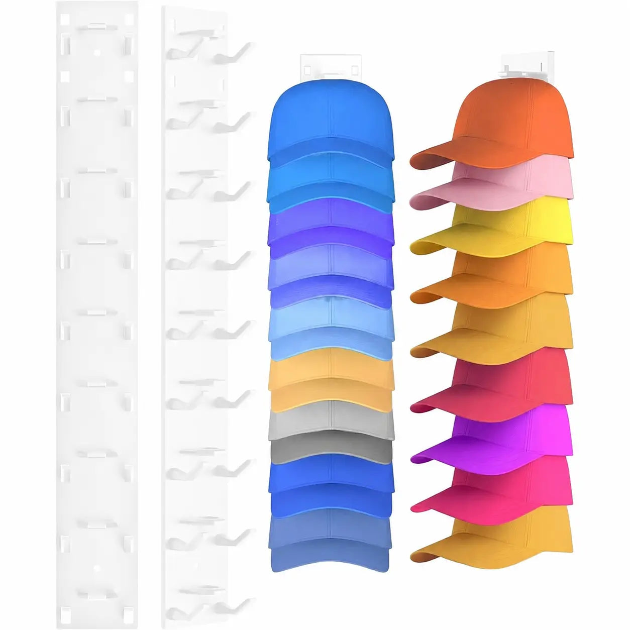 Organizador de bonés de parede com 2 suportes, adesivo ou parafuso, economiza espaço no quarto e closet, comporta 18 bonés