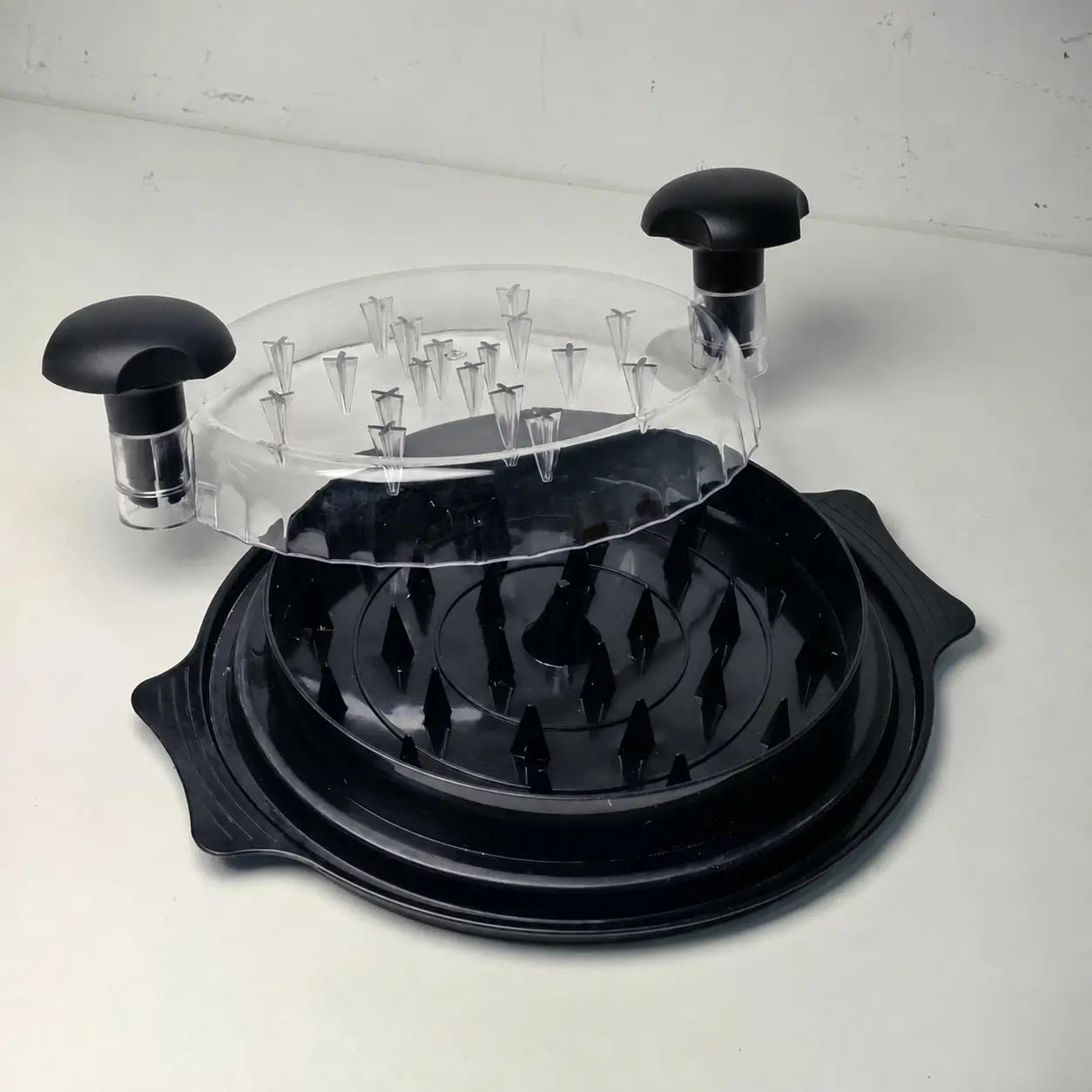 Desfiador de carne grande com tampa transparente e base antiderrapante para frango, porco e carne bovina cozidos na cozinha da família