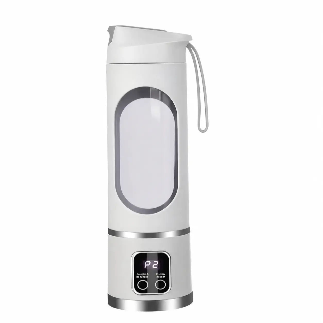 Liquidificador individual com display digital LED e espremedor de limão integrado para frutas, gelo, castanhas e vegetais onde quiser com praticidade