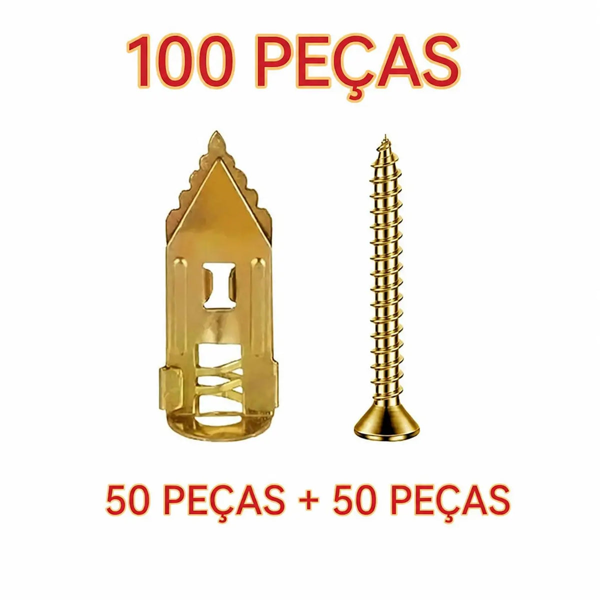 Kit com 200 buchas para drywall autoperfurantes sem furadeira para quadros, prateleiras, cortinas e armários de parede em casa e no escritório