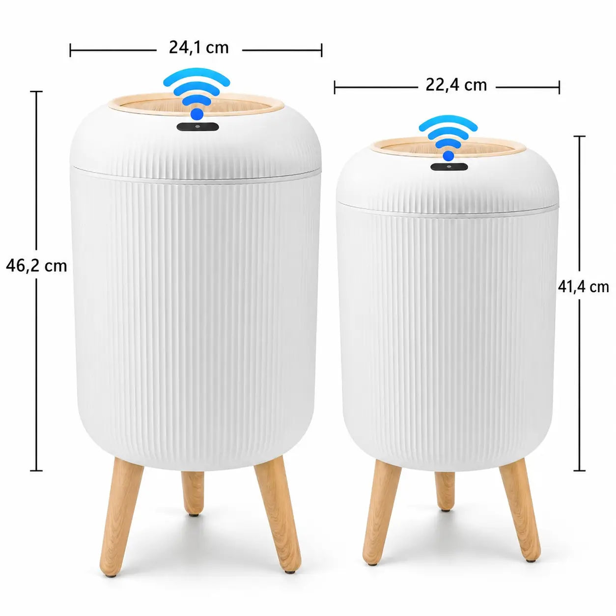 Lixeira automática compacta com sensor infravermelho, tampa antiodor e design nórdico para banheiro, quarto, cozinha e escritório em casa