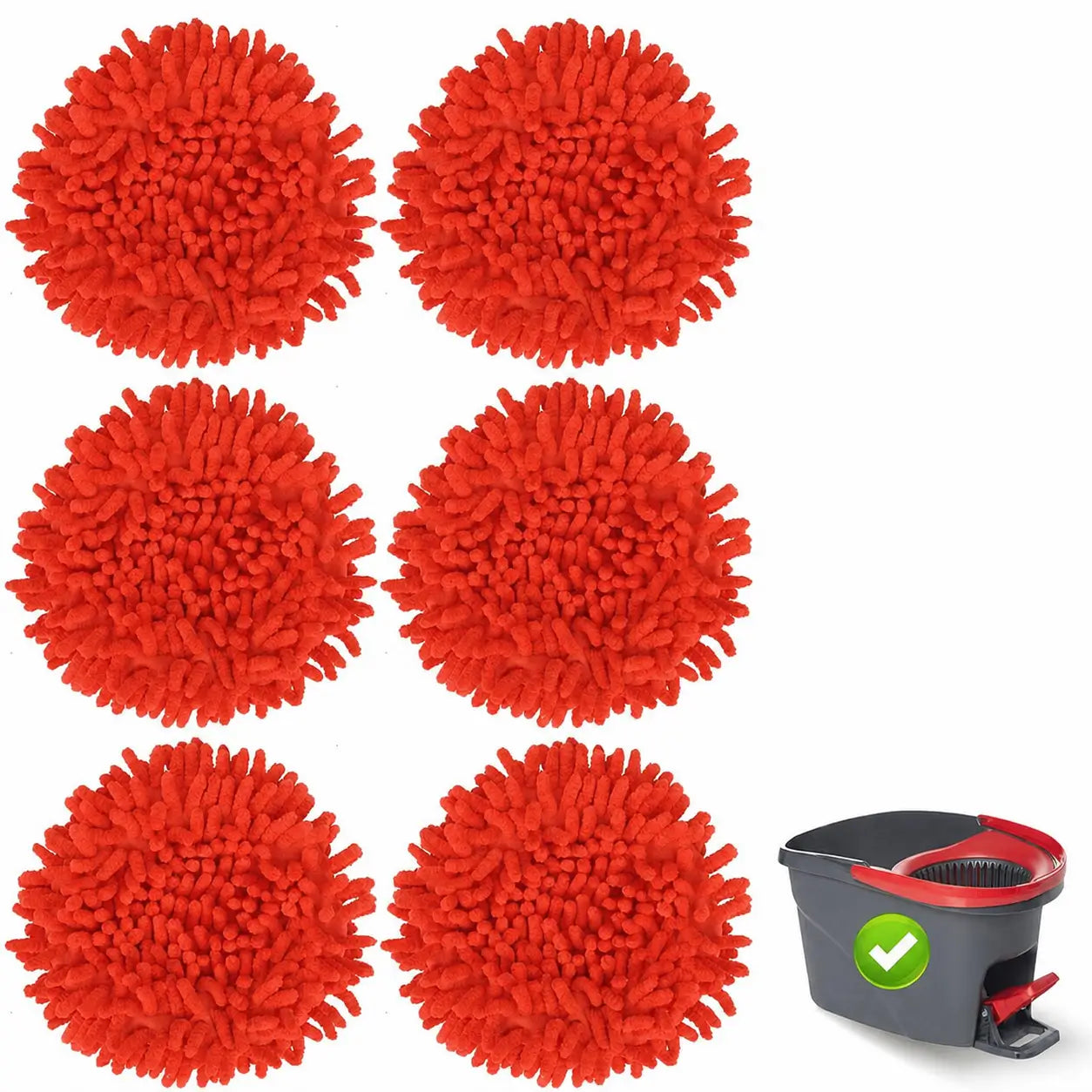 Cabeças de espanador em chenille para mop sistema 1 tanque, limpeza a seco de poeira, móveis, teto e persianas com instalação fácil