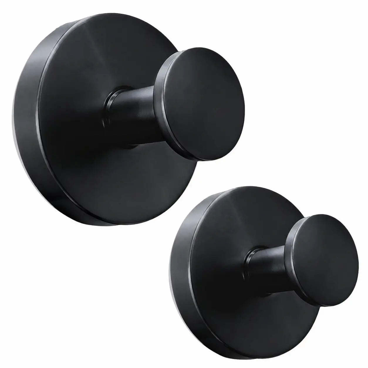 Kit com 2 ganchos de ventosa sem furar, acabamento preto fosco para organizar toalhas e acessórios no banheiro e cozinha com praticidade