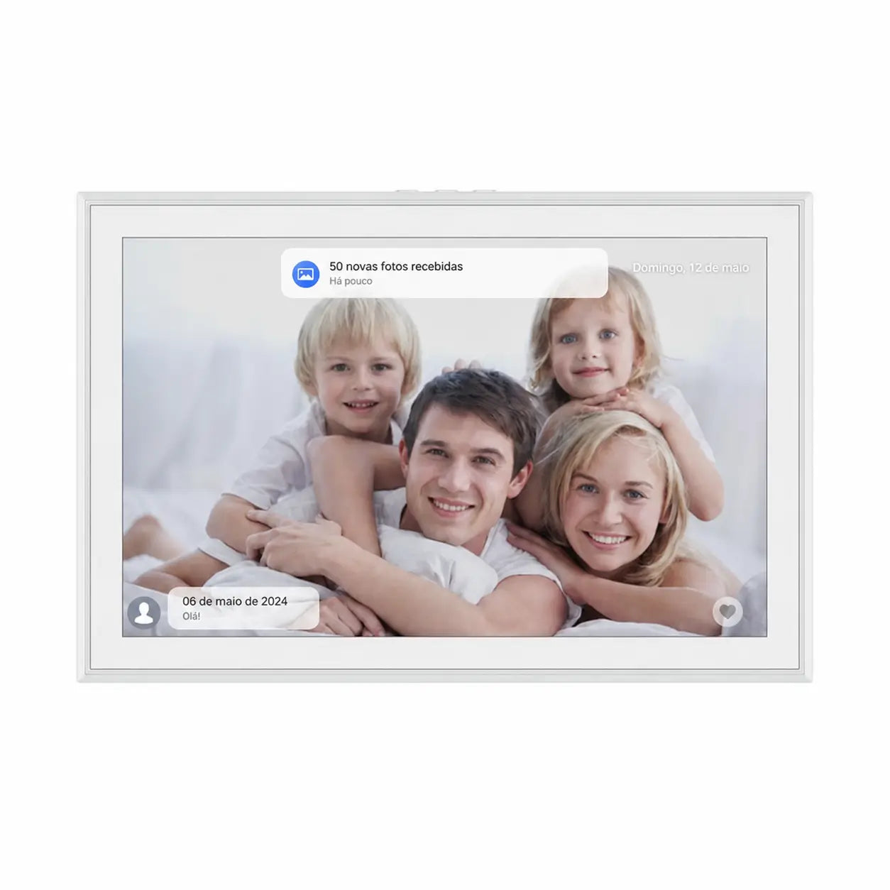 Porta-retrato digital decorativo 25,7 cm (10,1 pol.) com design em madeira e fácil manutenção para presentear e exibir lembranças todos os dias