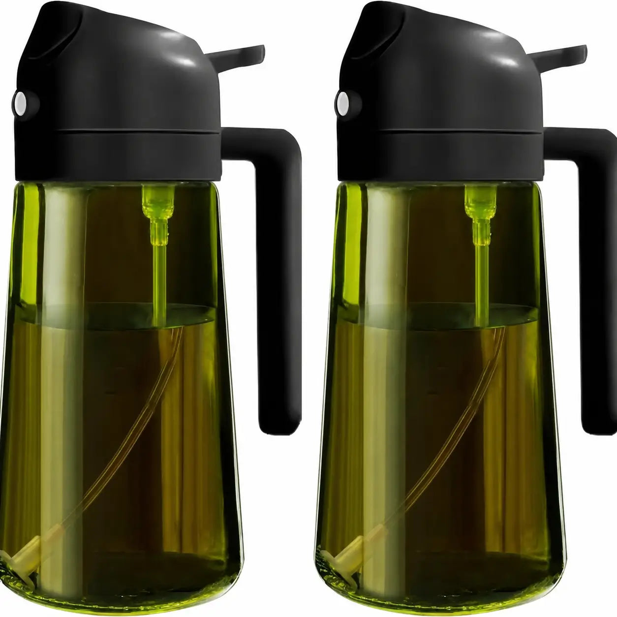 Kit com 2 dosadores borrifadores de óleo em vidro BPA-free 470 ml para cozinhar com mais controle e menos bagunça na rotina diária