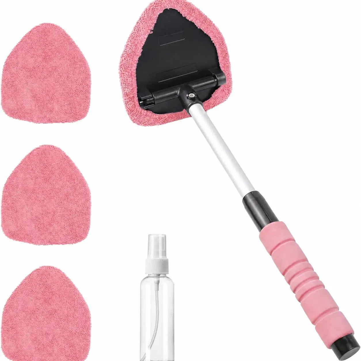 Rodo limpador de para-brisa em microfibra reutilizável com cabo de alumínio para carros, SUVs, caminhões e motorhomes, limpeza interna e externa