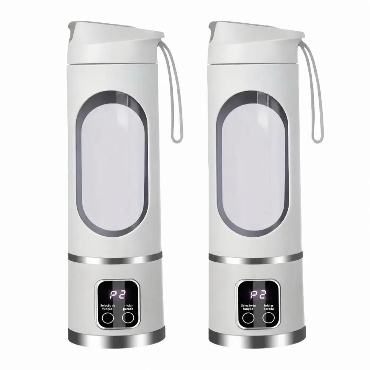 Liquidificador individual com display digital LED e espremedor de limão integrado para frutas, gelo, castanhas e vegetais onde quiser com praticidade