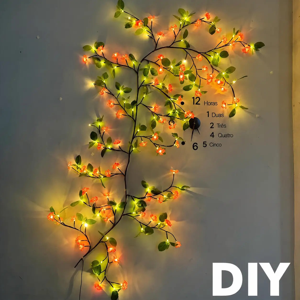 Luz decorativa de galhos com 144 LEDs USB, resistente ao tempo, para sala, quarto, varanda e festas em casa com instalação fácil