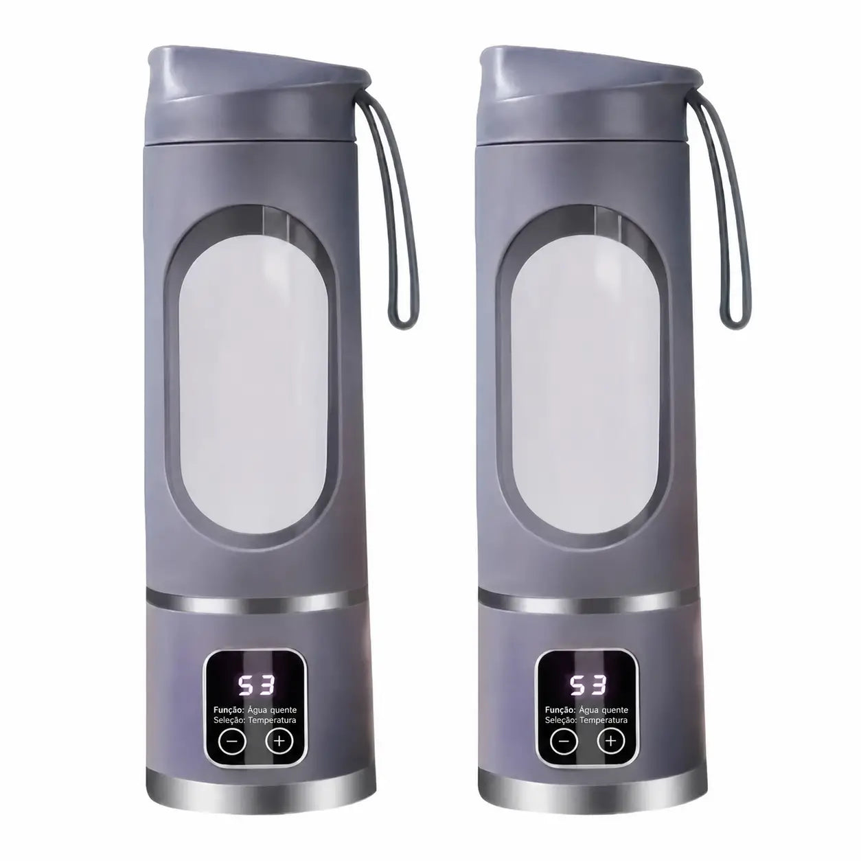 Liquidificador individual com display digital LED e espremedor de limão integrado para frutas, gelo, castanhas e vegetais onde quiser com praticidade