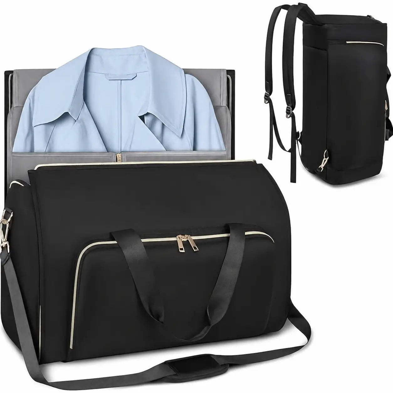 Bolsa mala de viagem 57L resistente à água com porta-terno e sapateira para bordo, academia e fim de semana de homens e mulheres