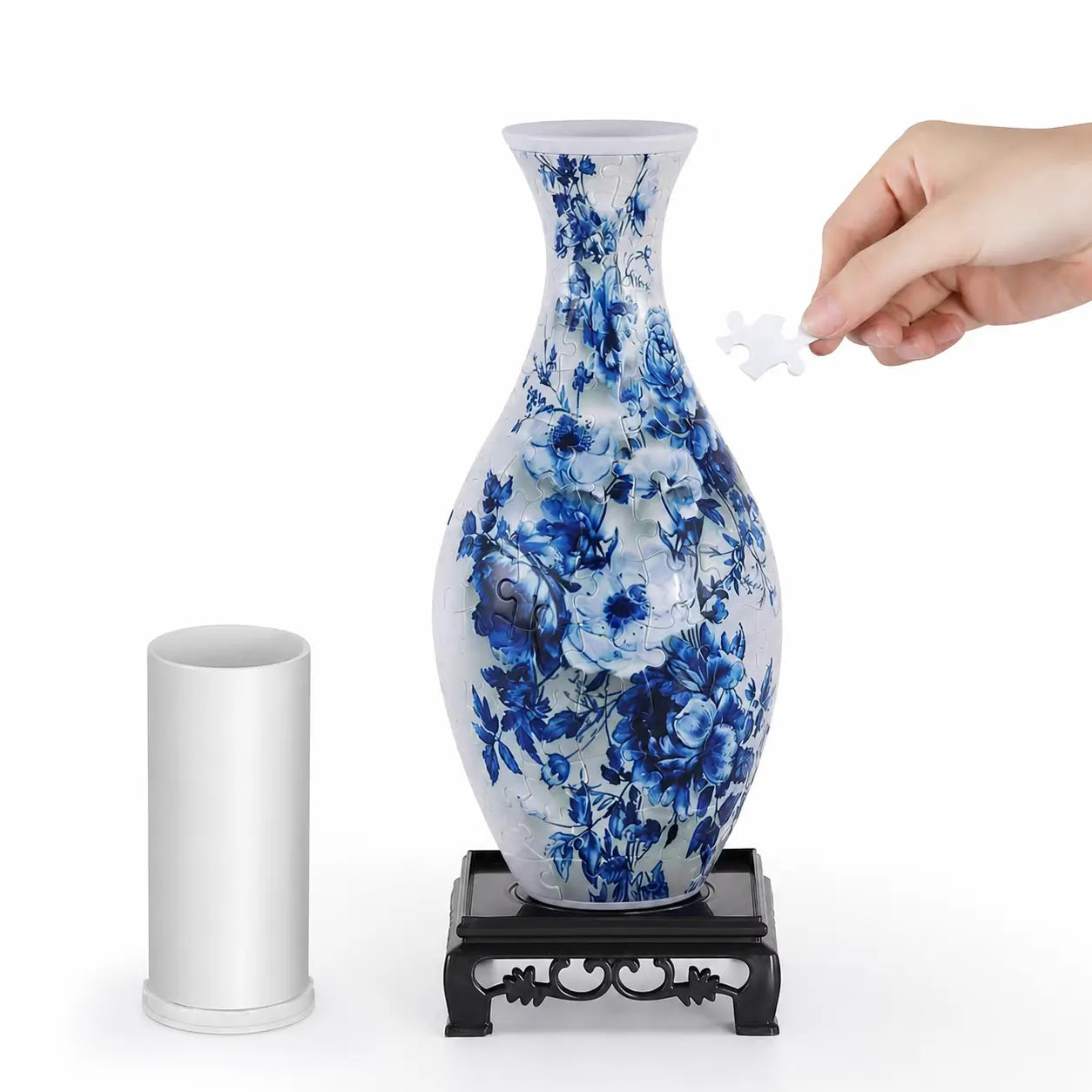 Vaso quebra-cabeça 3D com 160 peças e copo removível para flores, decoração de mesa e presente criativo adulto para momentos em família