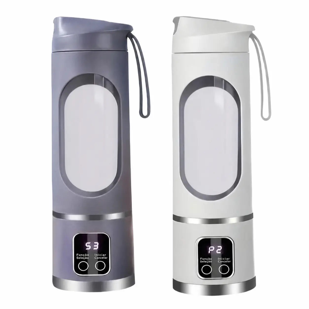 Liquidificador individual com display digital LED e espremedor de limão integrado para frutas, gelo, castanhas e vegetais onde quiser com praticidade