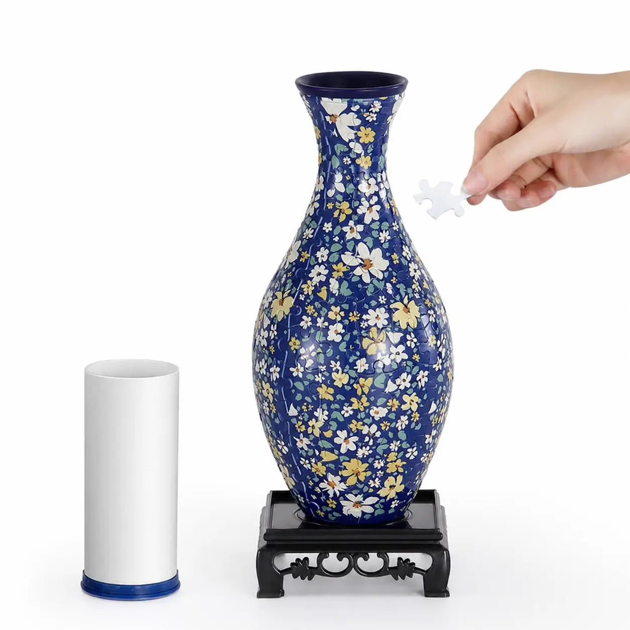 Vaso quebra-cabeça 3D com 160 peças e copo removível para flores, decoração de mesa e presente criativo adulto para momentos em família