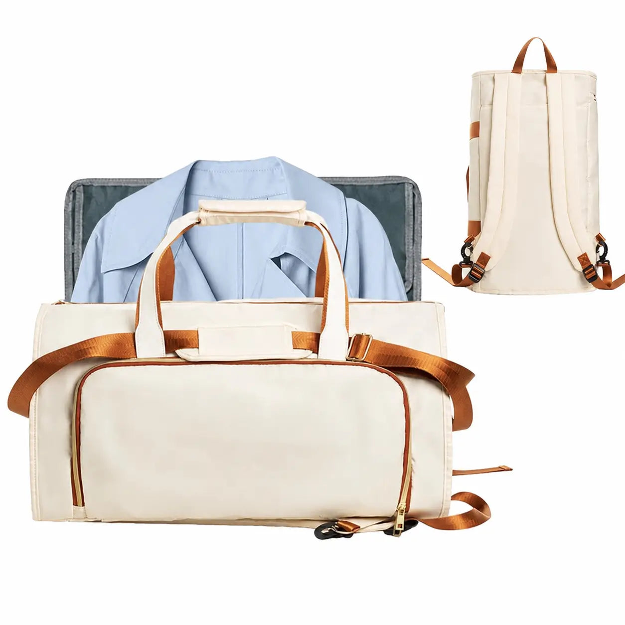Bolsa mala de viagem 57L resistente à água com porta-terno e sapateira para bordo, academia e fim de semana de homens e mulheres
