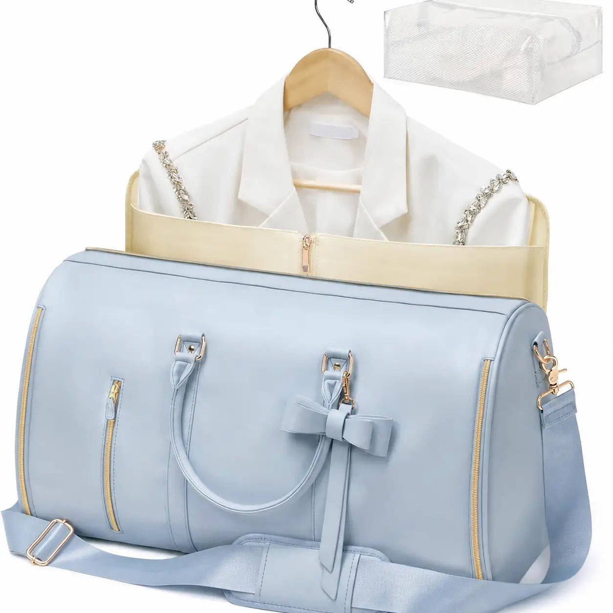 Bolsa mala de viagem 57L resistente à água com porta-terno e sapateira para bordo, academia e fim de semana de homens e mulheres