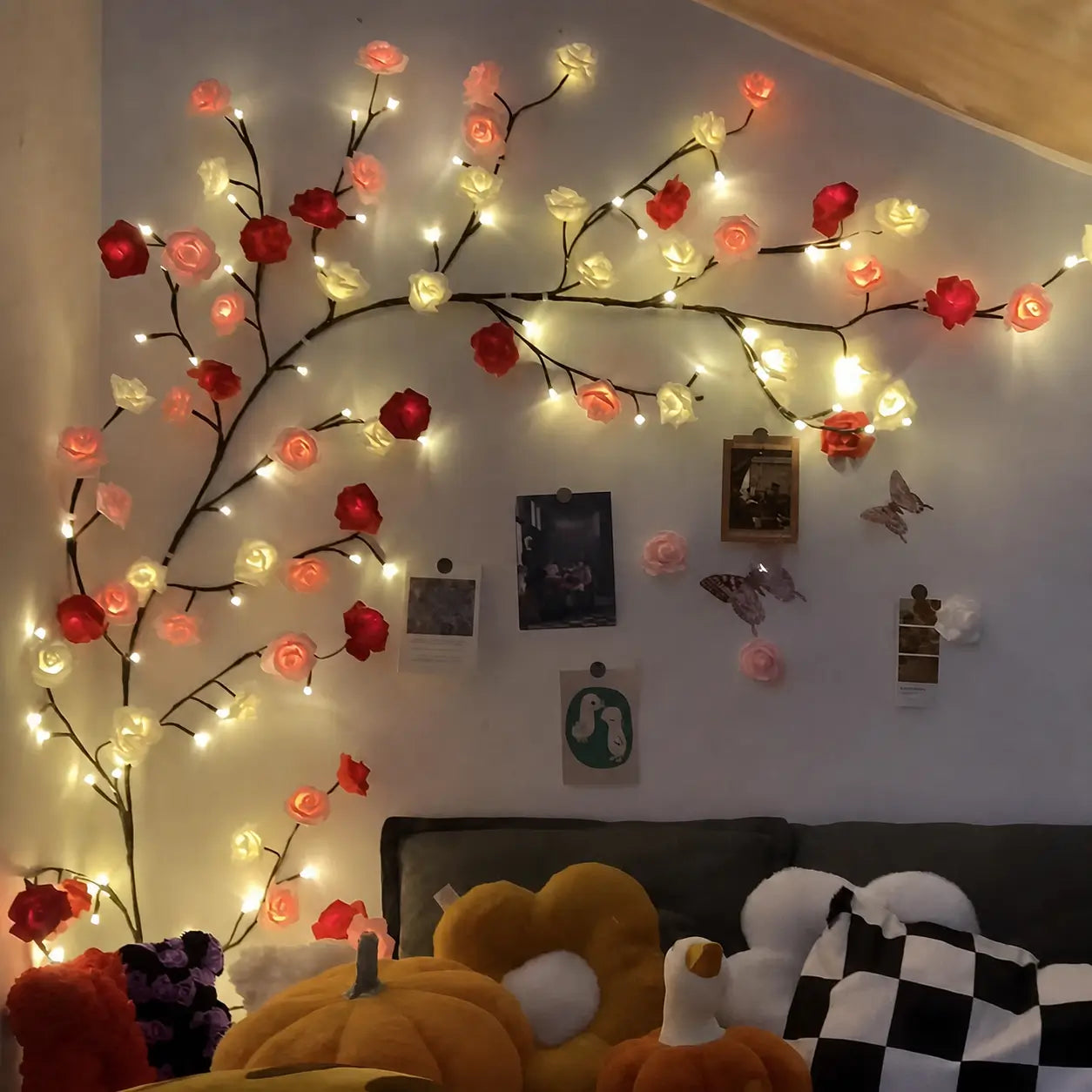 Luz decorativa de galhos com 144 LEDs USB, resistente ao tempo, para sala, quarto, varanda e festas em casa com instalação fácil