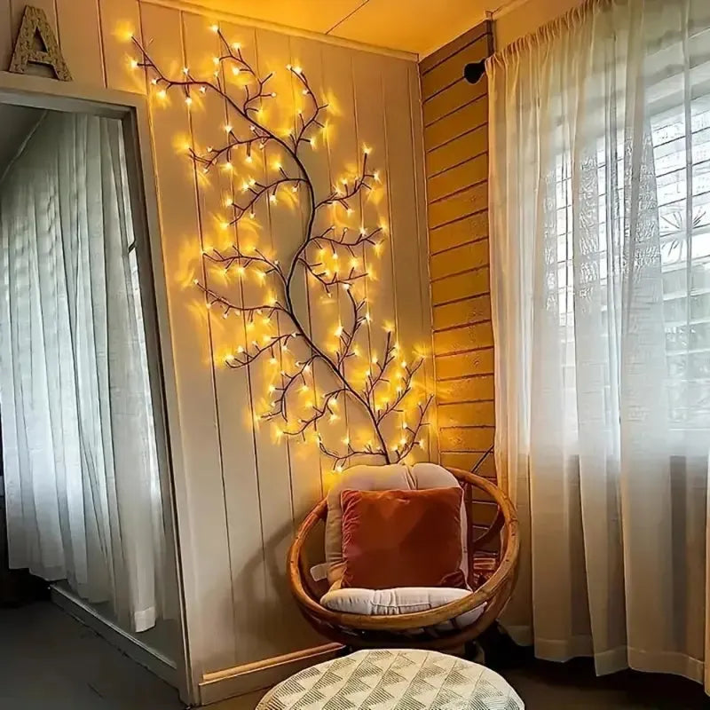 Luminária Decorativa LED em Forma de Galho de Árvore, Alimentação por USB para Criação de Ambiente em Casa ambiente aconchegante
