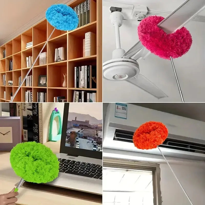 Pano de Limpeza Extensível com Cabo Longo para Ventiladores de Teto, Retém Poeira, Reutilizável e Lavável à Máquina alcance seguro