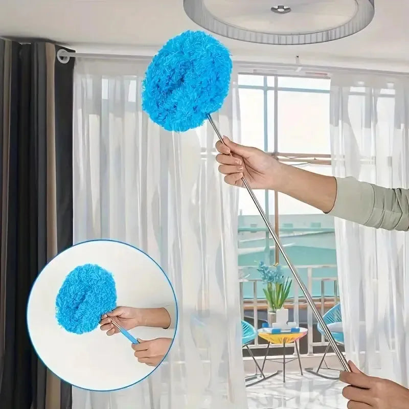 Pano de Limpeza Extensível com Cabo Longo para Ventiladores de Teto, Retém Poeira, Reutilizável e Lavável à Máquina alcance seguro