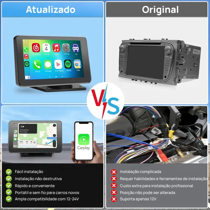 Adaptador de Tela Sem Fio 2025 para Android e iPhone, Garante Entretenimento Contínuo no Carro com Conexão Portátil altamente estável