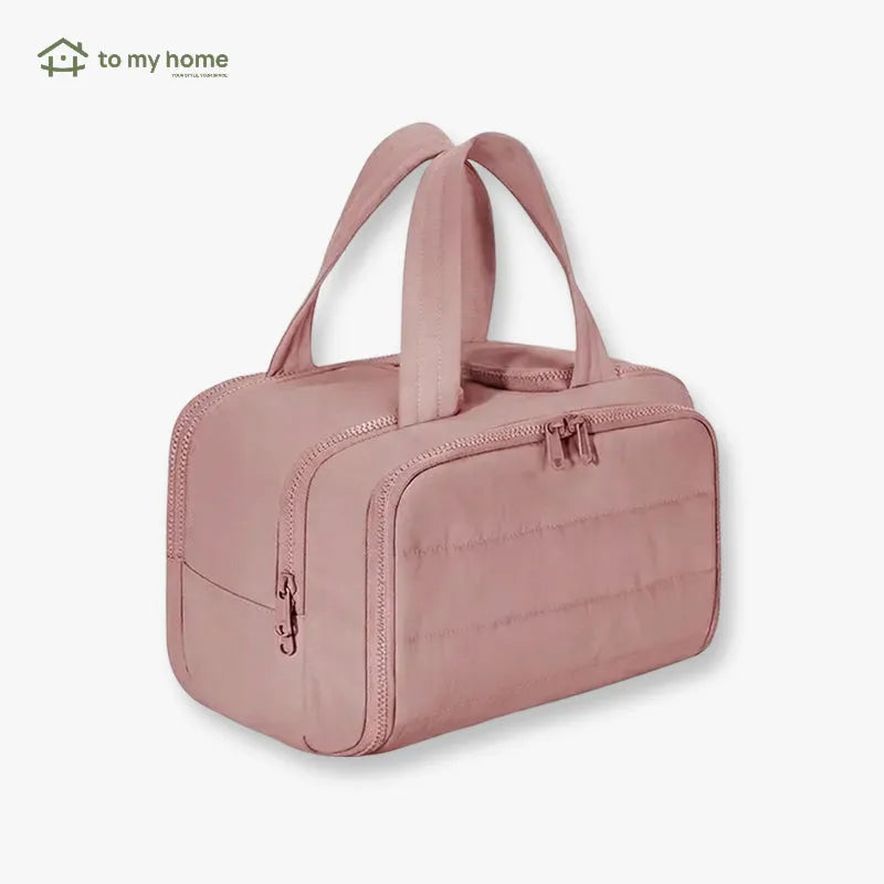 Necessaire Feminina Puffy 4 em 1 Multifuncional com Grande Capacidade, Compartimentos Separados para Maquiagem, Higiene e Viagem