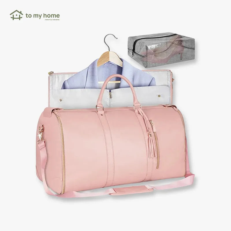 Bolsa de Viagem Duffle 57L Impermeável com Porta-Ternos, Compartimento para Sapatos, Estrutura Dobrável e Design Multifuncional