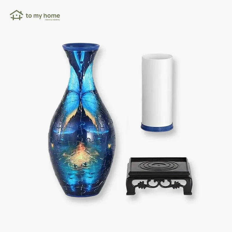 Vaso Decorativo Quebra-Cabeça 3D para Flores, Arranjos Criativos, Design Artístico Moderno e Decoração Sofisticada de Casa