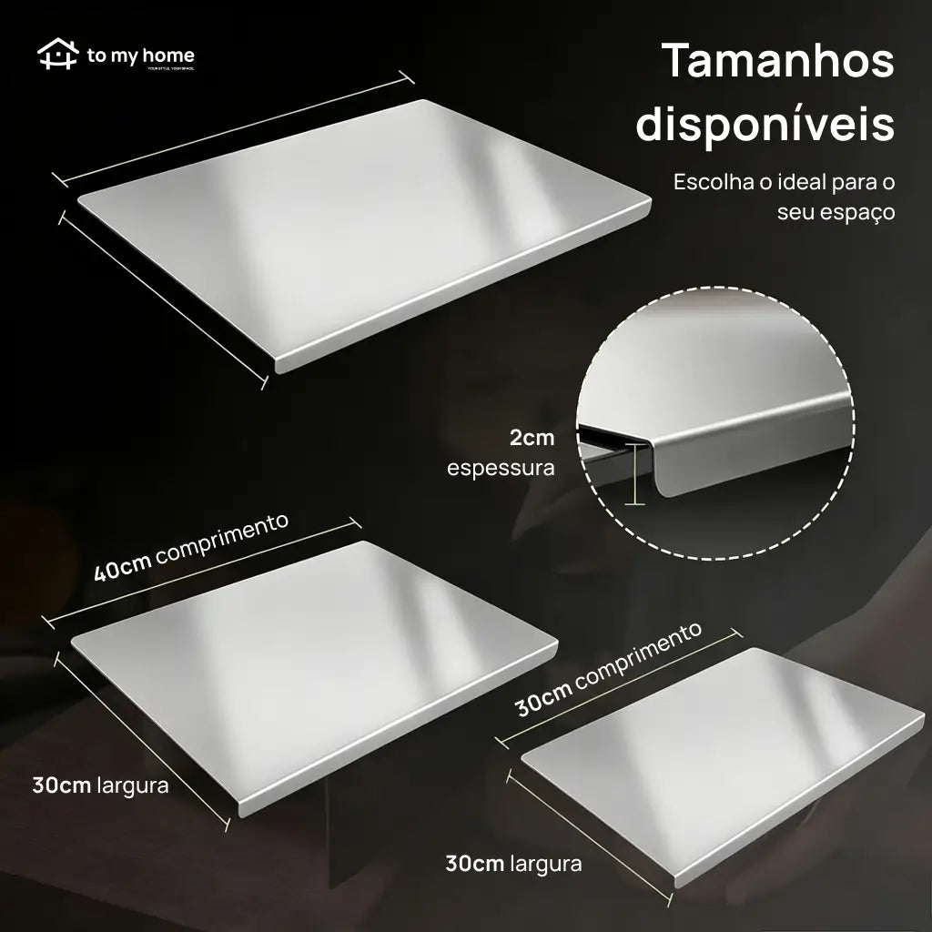 Tábua de corte em aço inox 304 antiderrapante, higiênica e impermeável para carnes, legumes e massas na cozinha de casa ou restaurante
