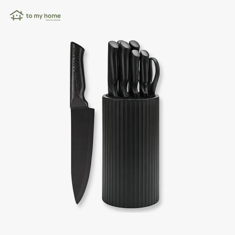Conjunto de 8 Facas de Chef Profissionais em Aço Afiado, com Suporte Universal Anti-Ferrugem e Design Ergonômico perfeitamente equilibradas