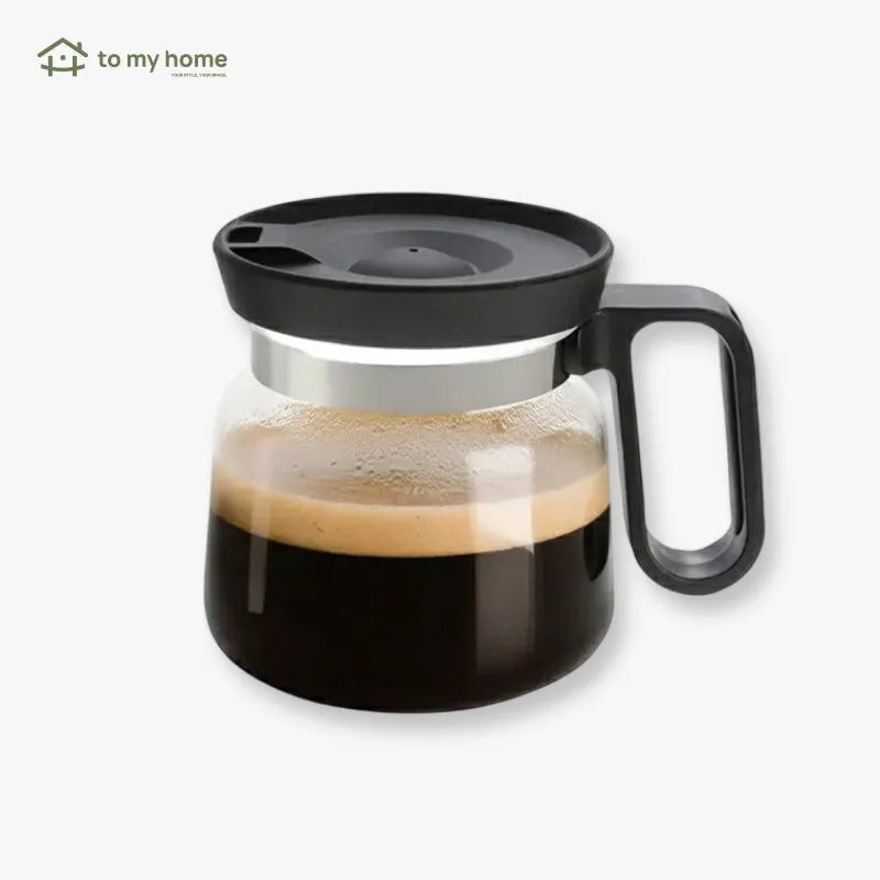 Caneca Decorativa em Formato de Bule de Café de Vidro 470ml, com Tampa e Alça Ergonômica, Ideal como Presente adoravelmente única