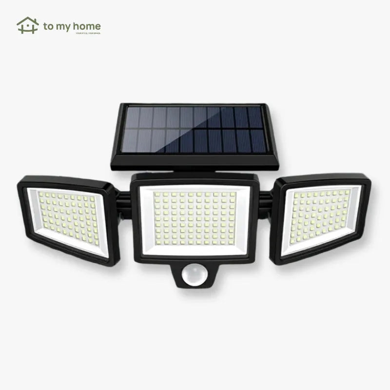 Luz de Segurança Solar 2500LM com 3 Cabeças Ajustáveis, 3 Modos de Iluminação e Proteção IP65 para Jardim eficientemente potente