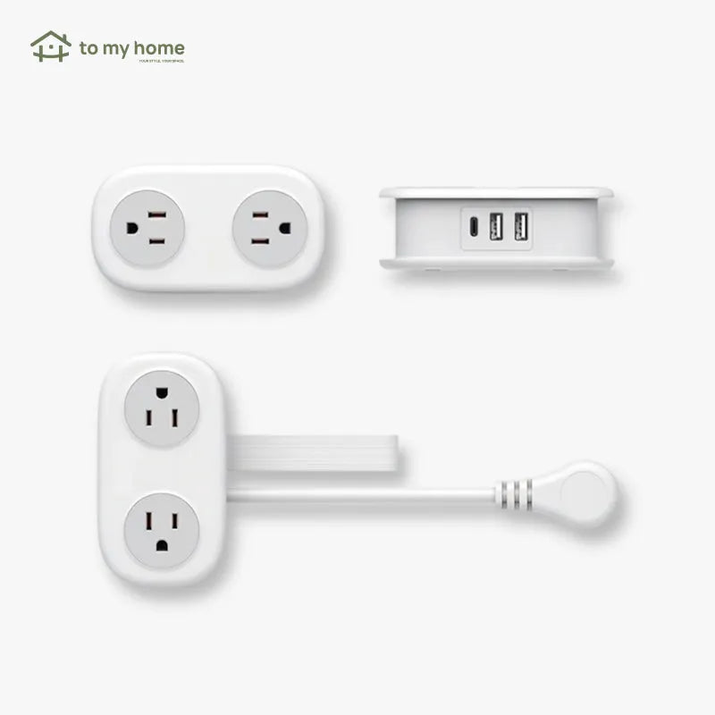Filtro de Energia Compacto para Viagem, com 4 Tomadas e 3 Portas USB (Inclui USB-C) e Cabo de 1.2m, essencial e moderno, muito prático