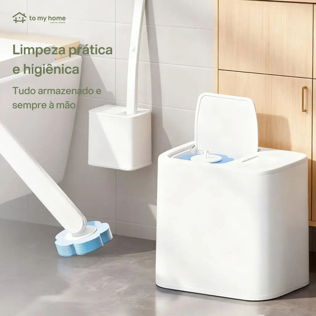 Kit de escova sanitária descartável de parede com 24 refis perfumados e troca sem contato para banheiro, pia, banheira e ralos