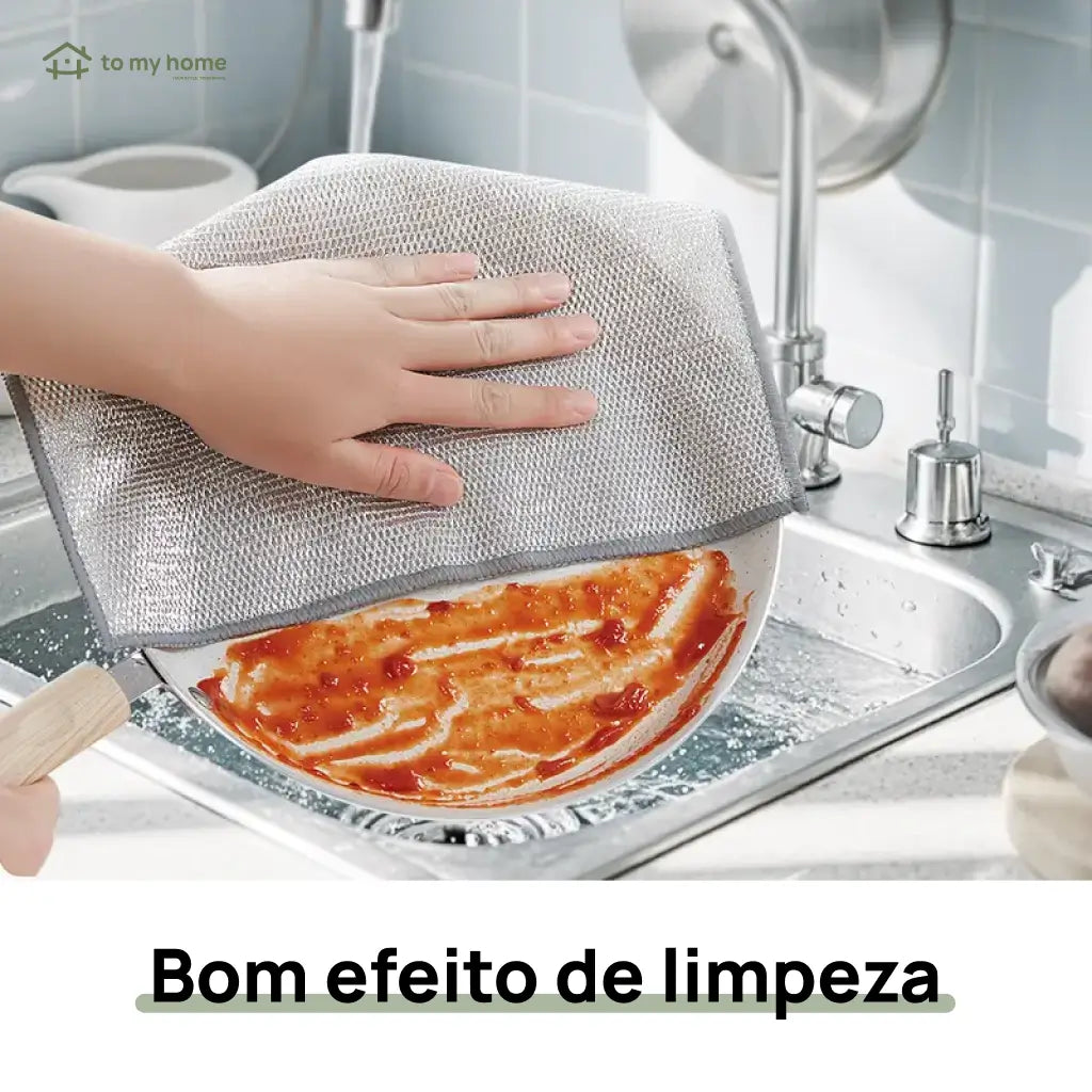 Pano de limpeza em malha metálica anti-risco, kit com 10 unidades para louças, panelas, fogões e pias, uso úmido ou seco