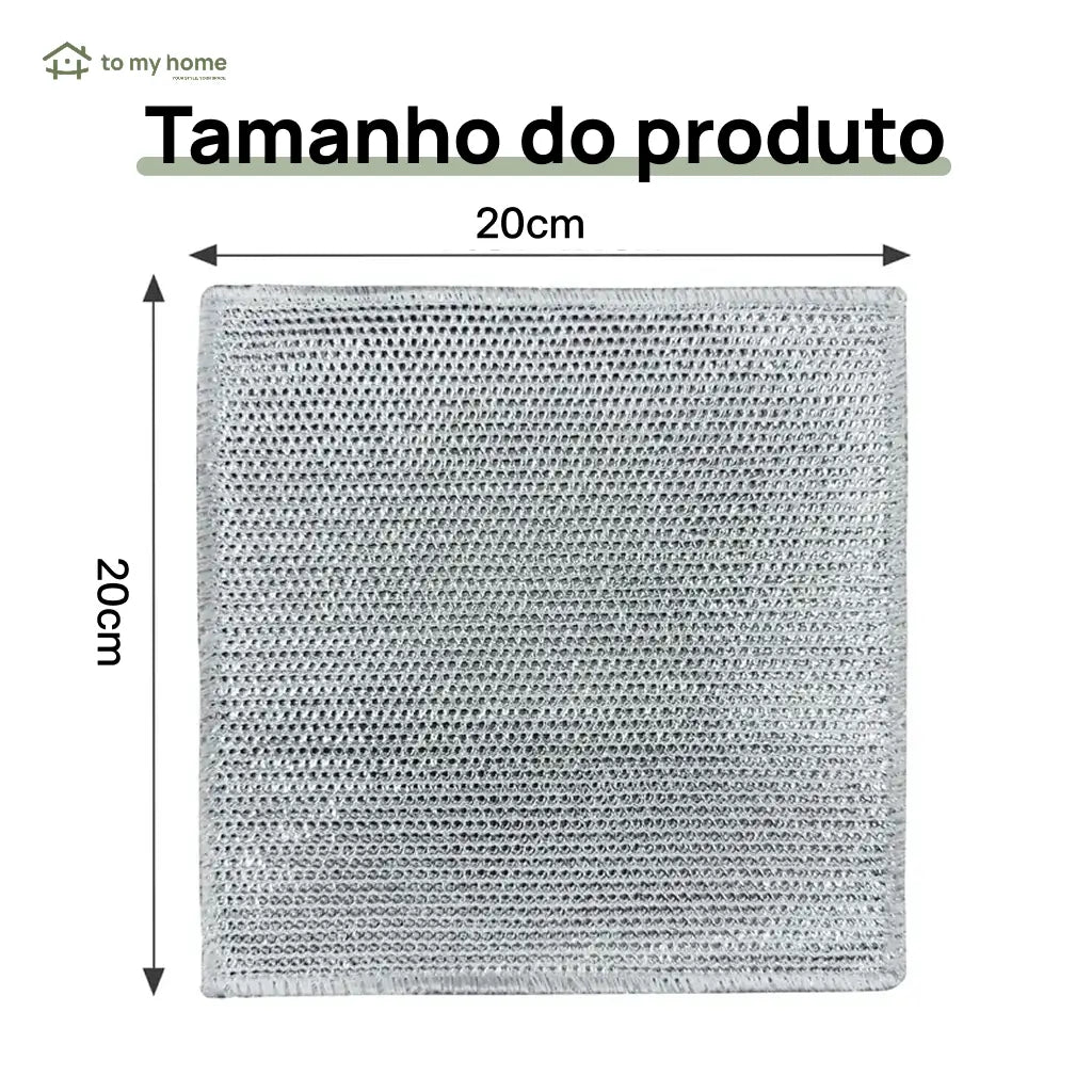 Pano de limpeza em malha metálica anti-risco, kit com 10 unidades para louças, panelas, fogões e pias, uso úmido ou seco