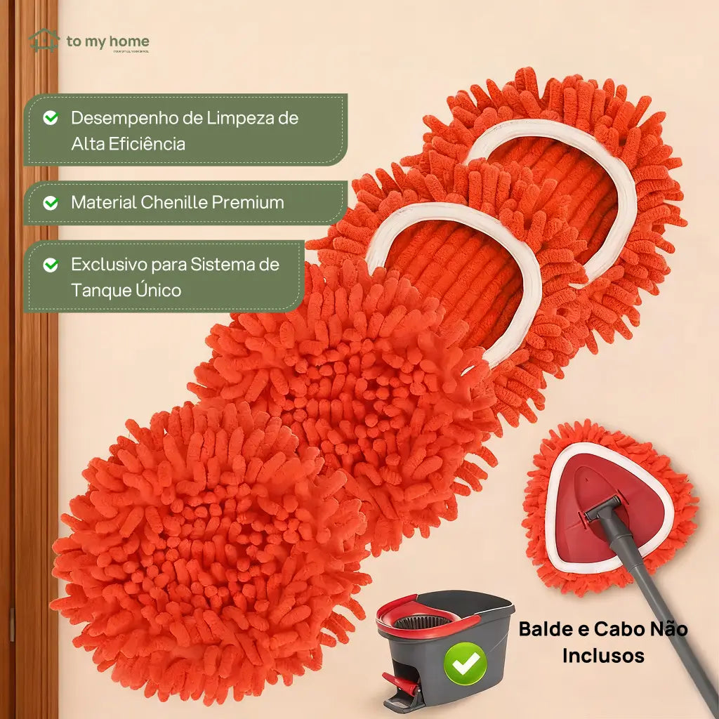 Cabeças de espanador em chenille para mop sistema 1 tanque, limpeza a seco de poeira, móveis, teto e persianas com instalação fácil