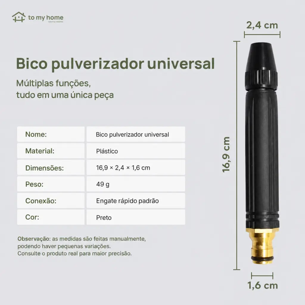 Pistola de água alta pressão com bico ajustável para lavar carro, quintal, plantas e limpeza doméstica com praticidade no dia a dia