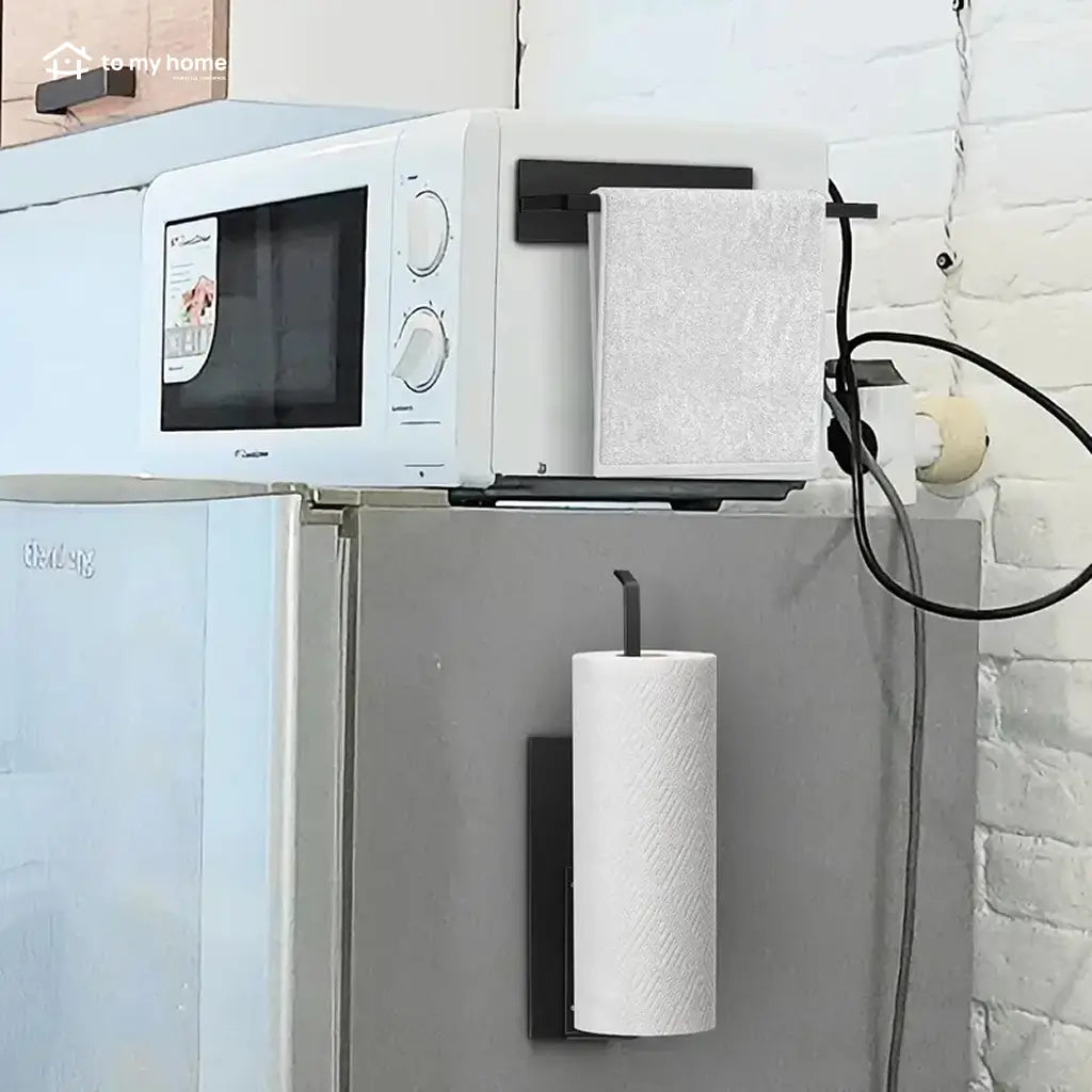 Porta papel toalha magnético de metal antiderrapante para geladeira, parede, cozinha, banheiro, despensa e motorhome moderno