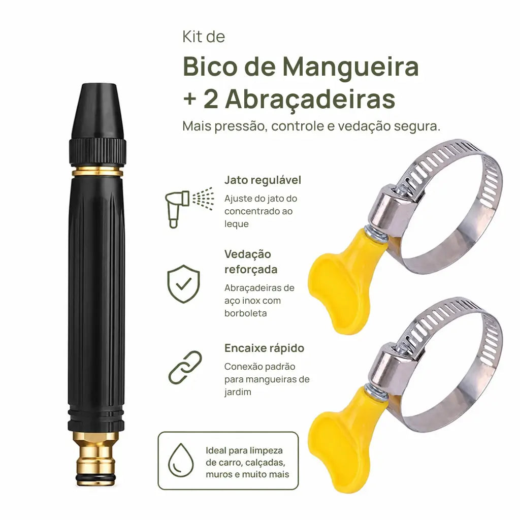Pistola de água alta pressão com bico ajustável para lavar carro, quintal, plantas e limpeza doméstica com praticidade no dia a dia