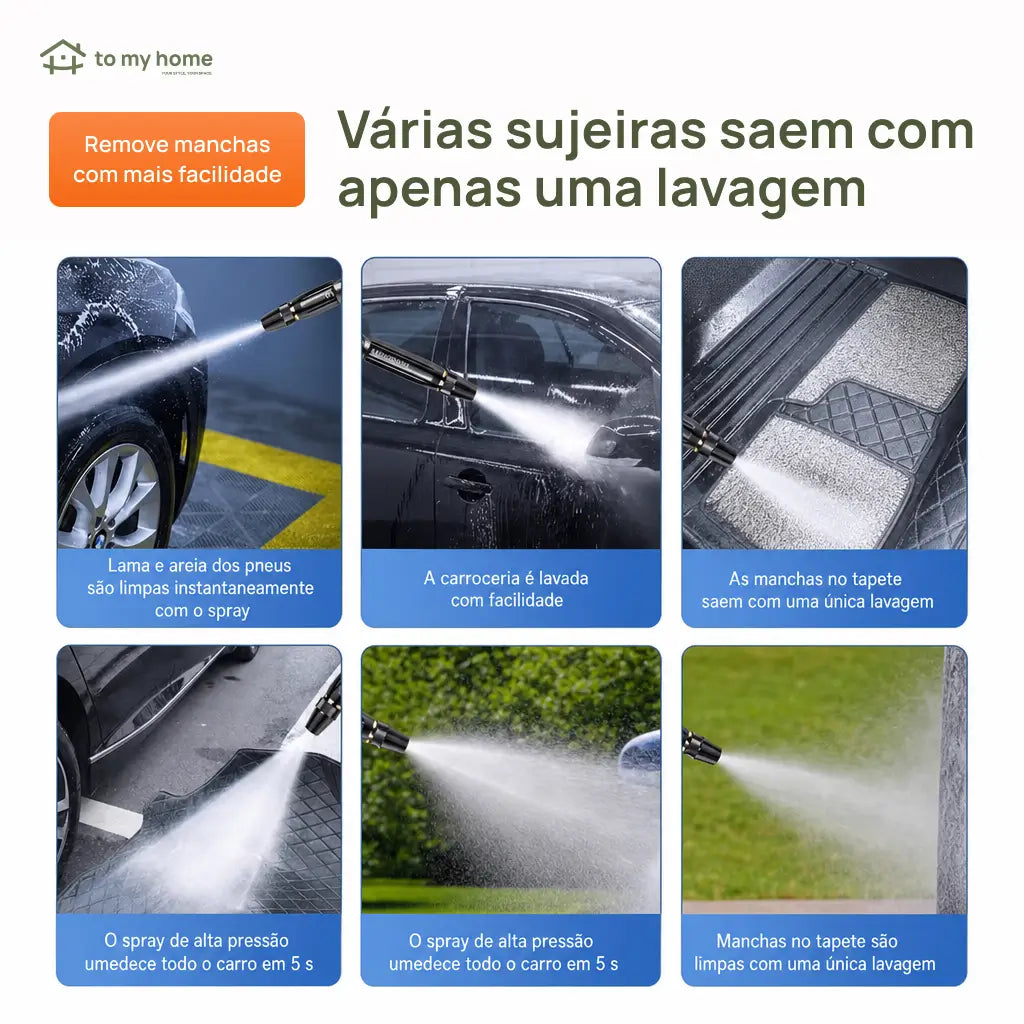 Pistola de água alta pressão com bico ajustável para lavar carro, quintal, plantas e limpeza doméstica com praticidade no dia a dia