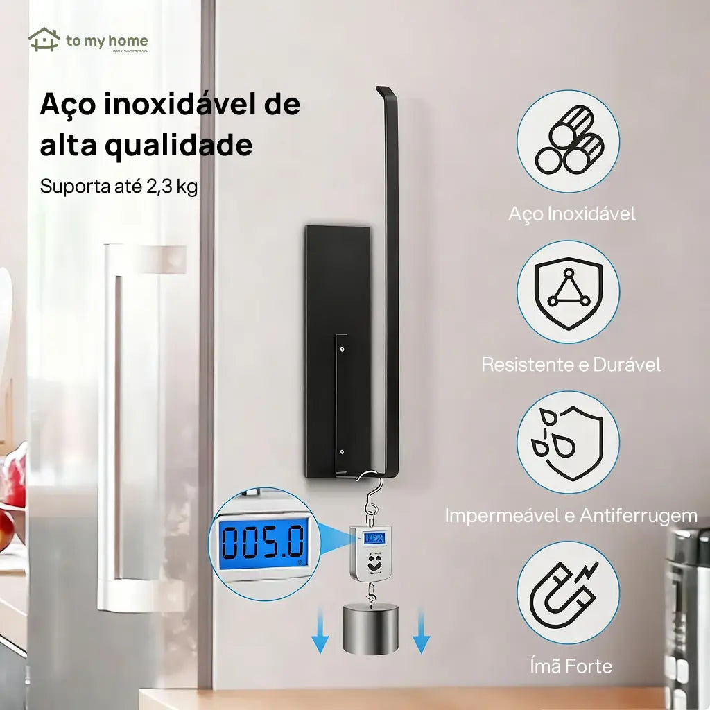 Porta papel toalha magnético de metal antiderrapante para geladeira, parede, cozinha, banheiro, despensa e motorhome moderno