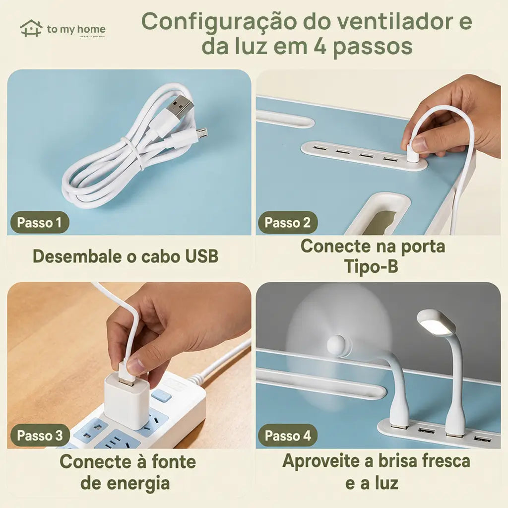 Mesa dobrável para notebook com 4 portas USB, porta-copos e gaveta para trabalhar ou estudar na cama com conforto